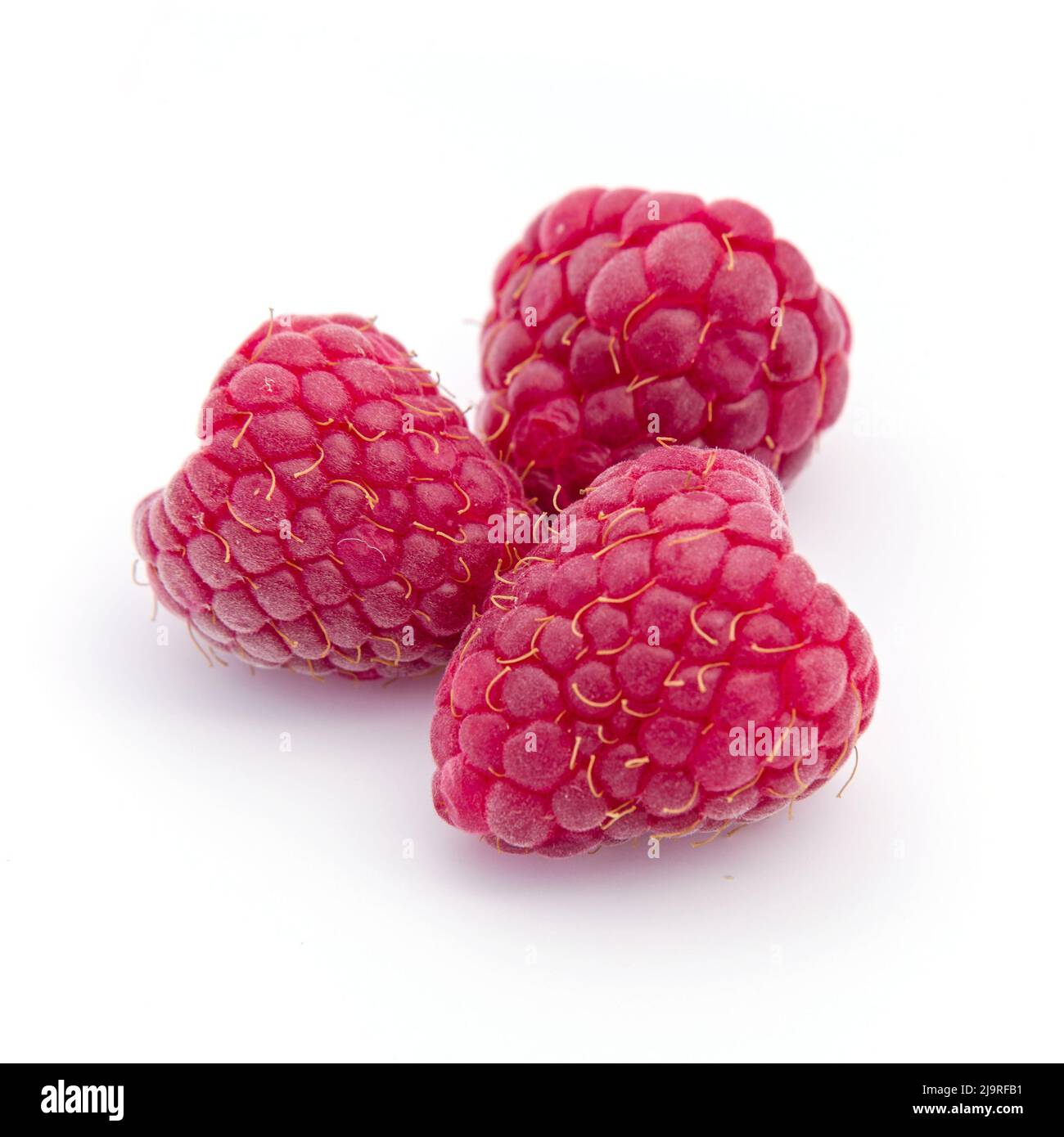 Raspberries isolated on white background Stock Photo - Alamy