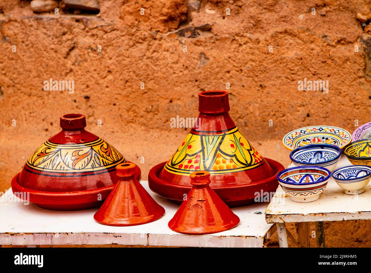 Bol bol en céramique par Asfi - Couleur Orange - Artisanat Marocain - Modèle Basata