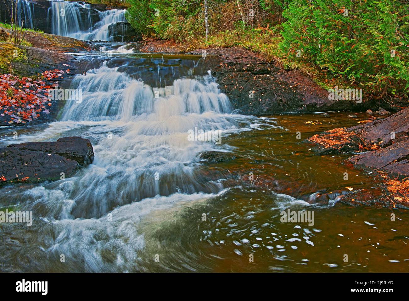 Canada, Ontario, Ignace. Raleigh Falls rapids. Stock Photo