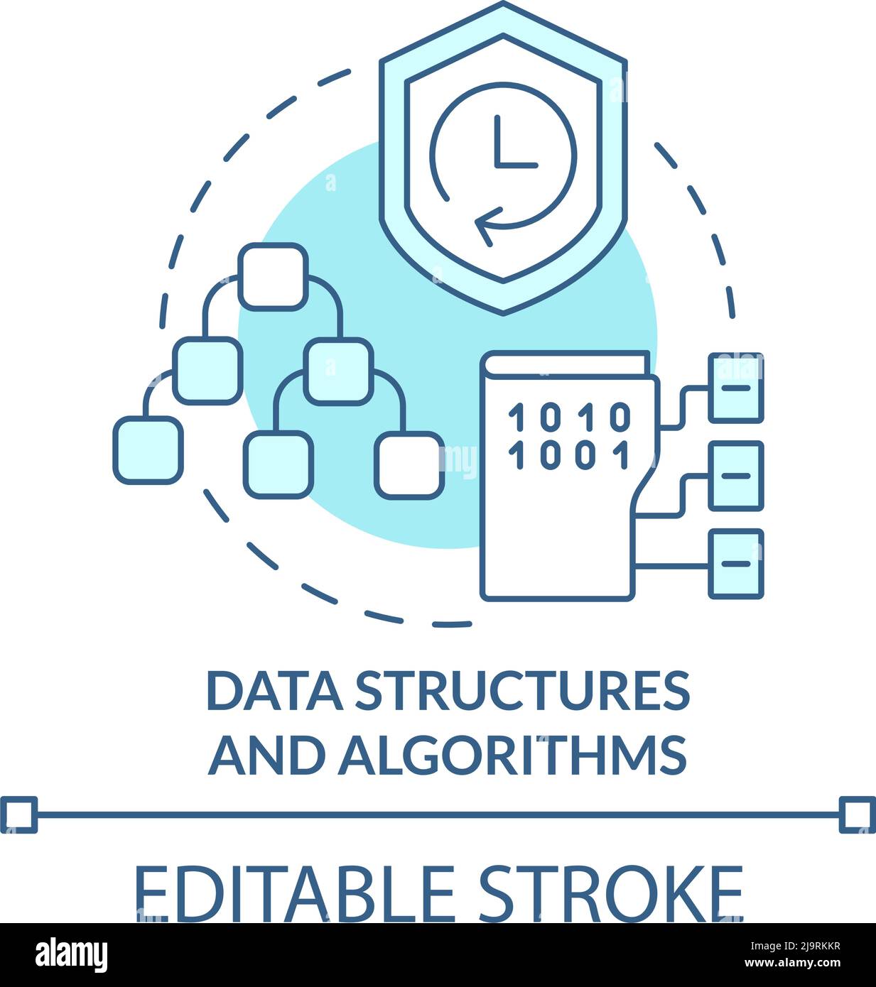 Data structures and algorithms turquoise concept icon Stock Vector ...