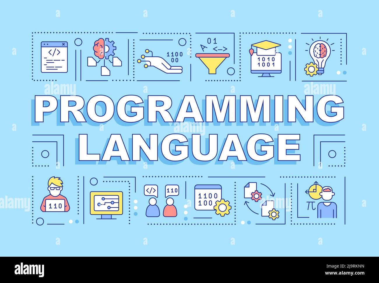 Programming language word concepts blue banner Stock Vector Image & Art ...