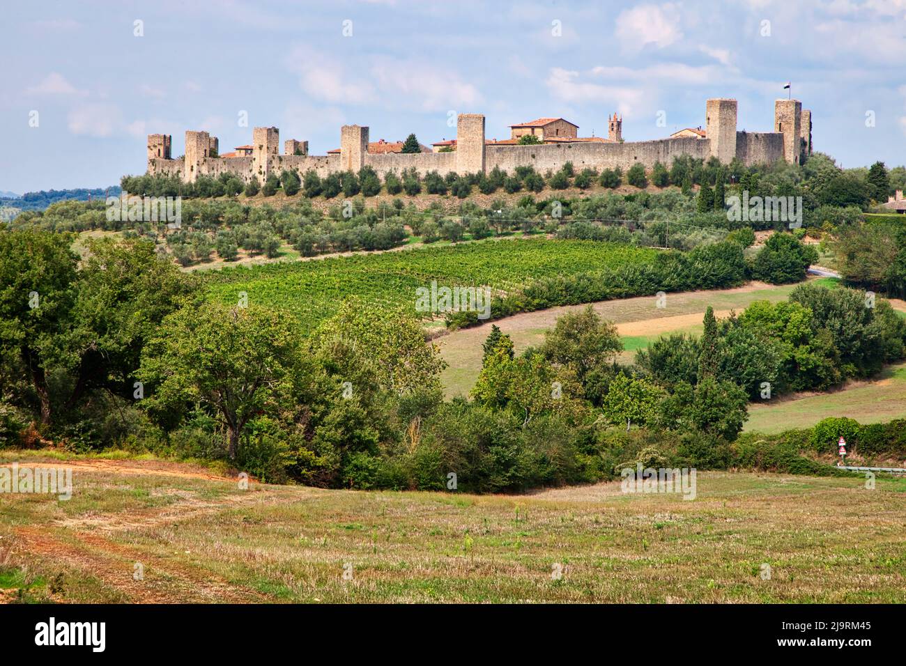 Italy, Tuscany, Monteriggioni. Ancient walled hill town. Stock Photo