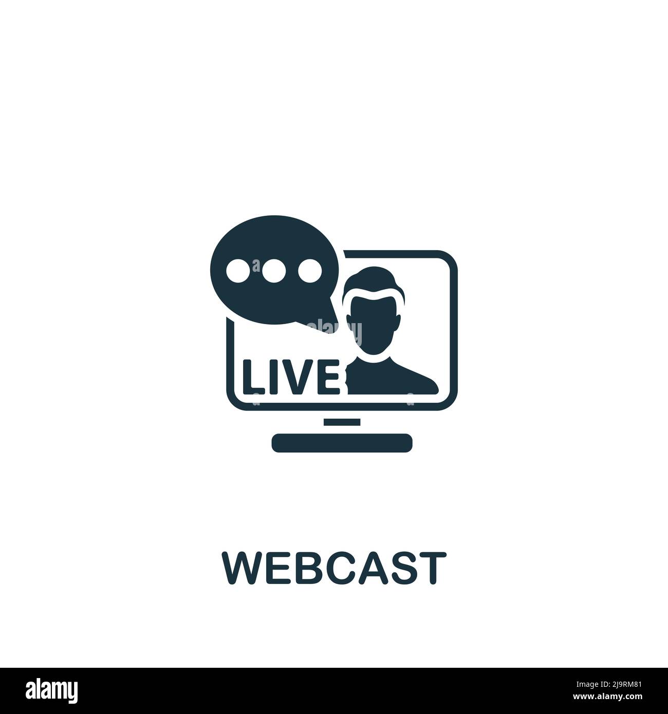 Webcast icon. Monochrome simple Streaming icon for templates, web ...