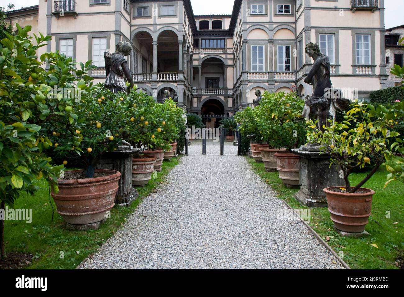 Italy, Tuscany, Lucca. Entrance to the View of Pfanner Palace and Garden on  a Summer Day Stock Photo - Alamy