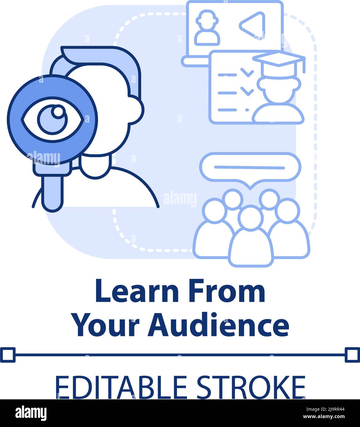 Learn from your audience light blue concept icon Stock Vector Image ...