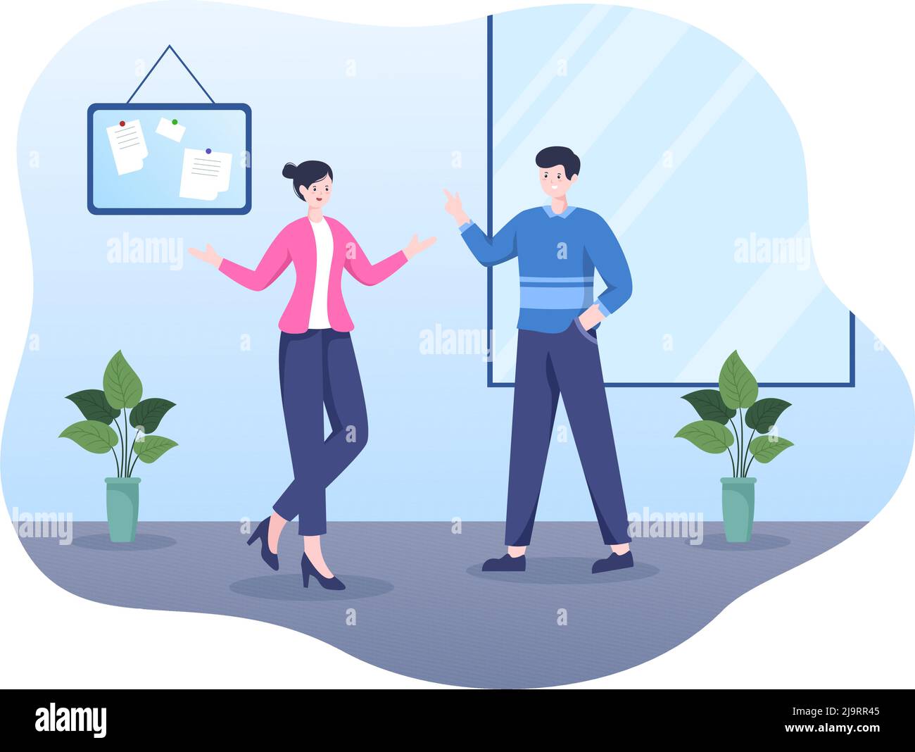 CEO or Chief Executive Officer Cartoon Illustration Businessman Work in Company as President Speech and Public Speaker in Flat Style Design Stock Vector