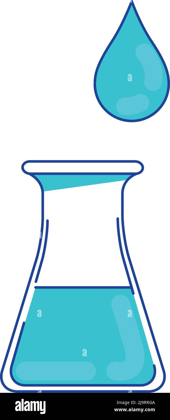 Laboratory conical flask semi flat color vector element Stock Vector