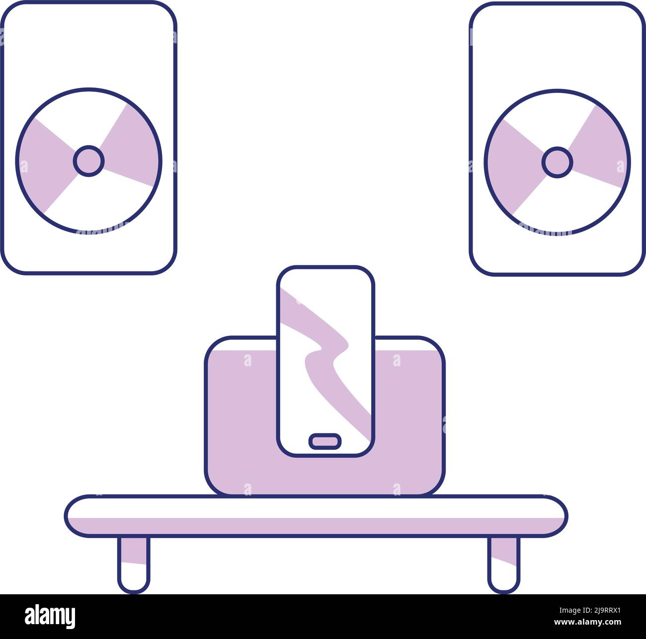 Sound system semi flat color vector element Stock Vector