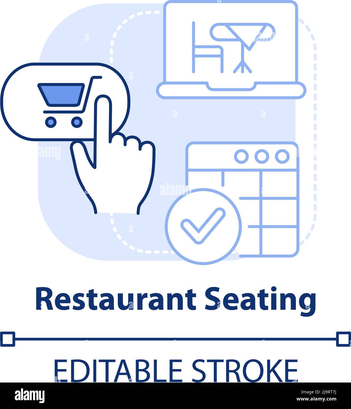 Restaurant seating light blue concept icon Stock Vector