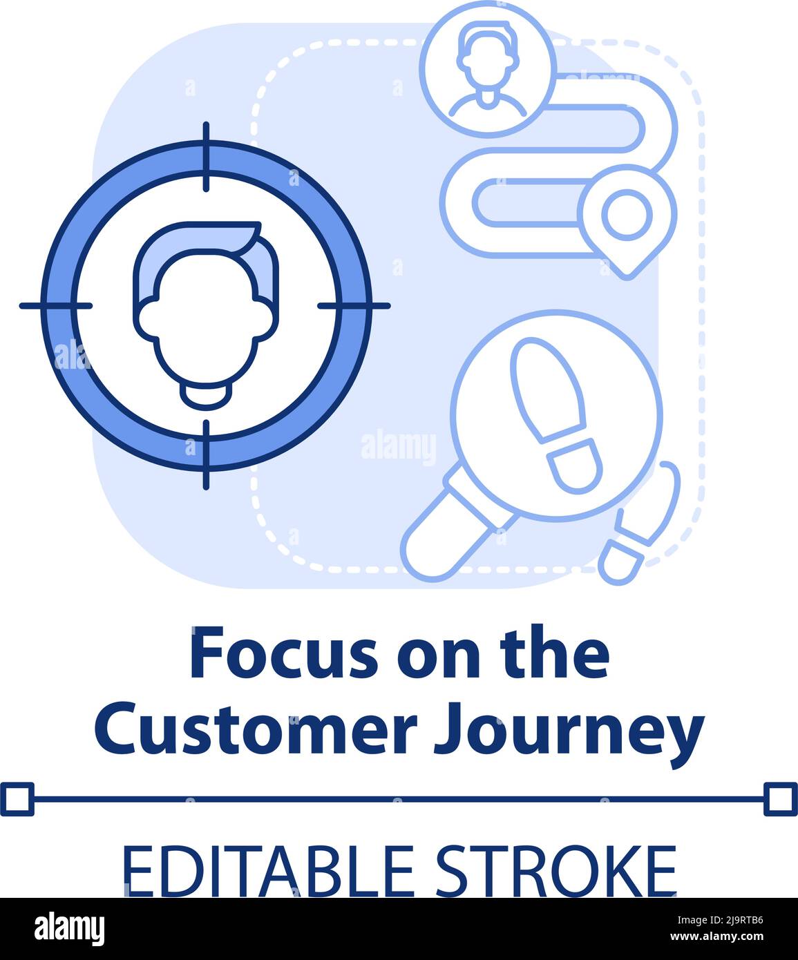 Focus on the customer journey light blue concept icon Stock Vector ...
