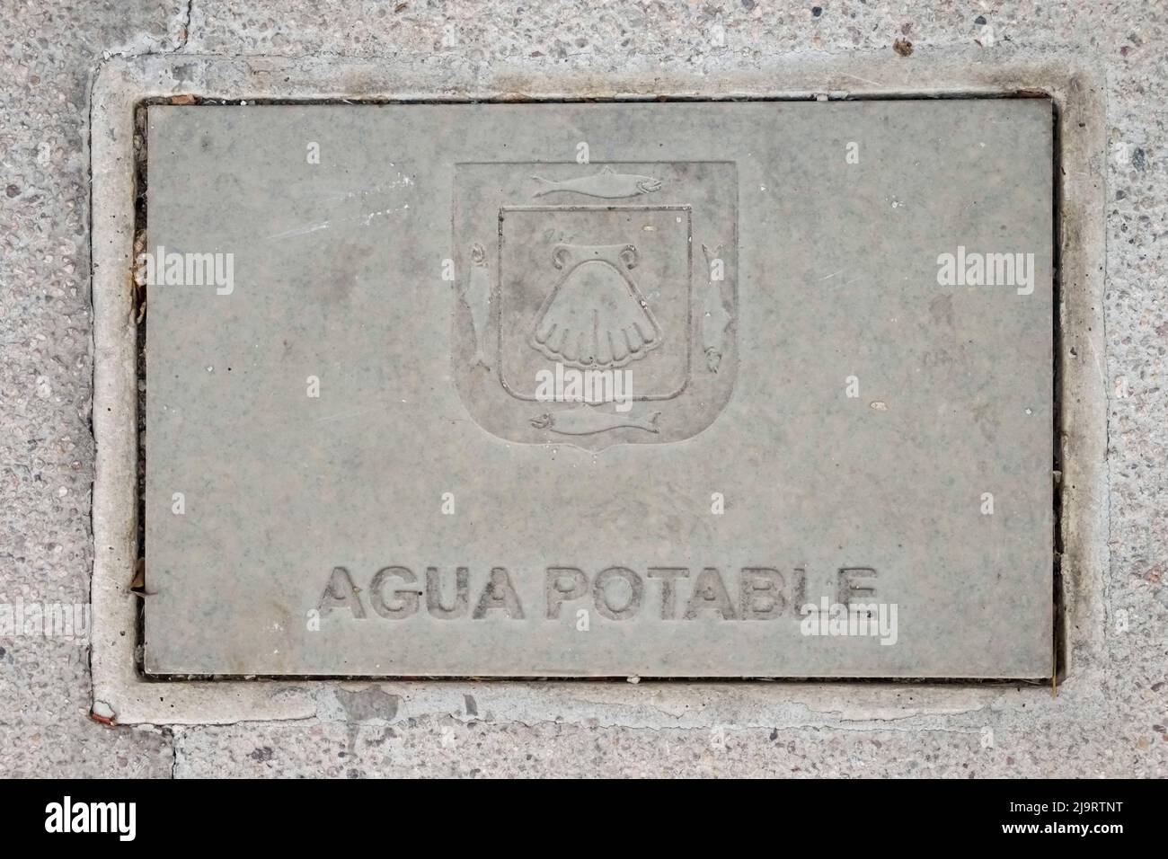 La Paz, Mexico. Sign for 'drinkable water'. Stock Photo