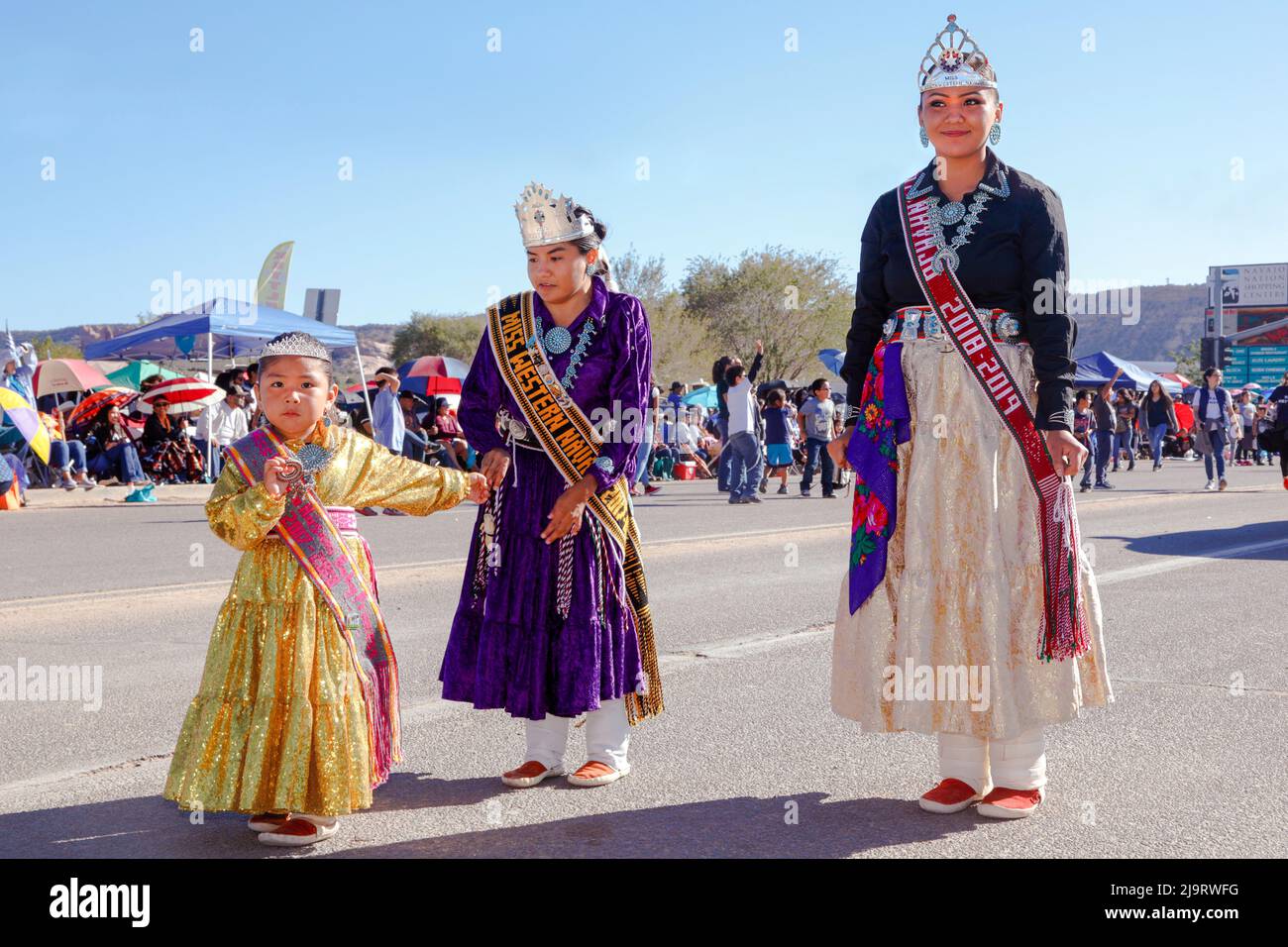 Window Rock, Arizona, USA. Navajo Nation Fair. Girls wearing