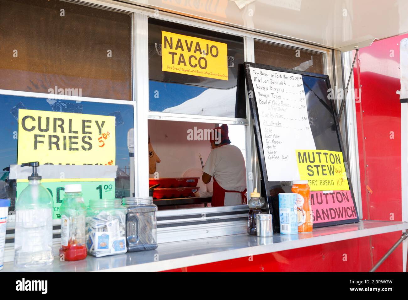 Window Rock, Arizona, USA. Navajo Nation Fair. Food stand. (Editorial