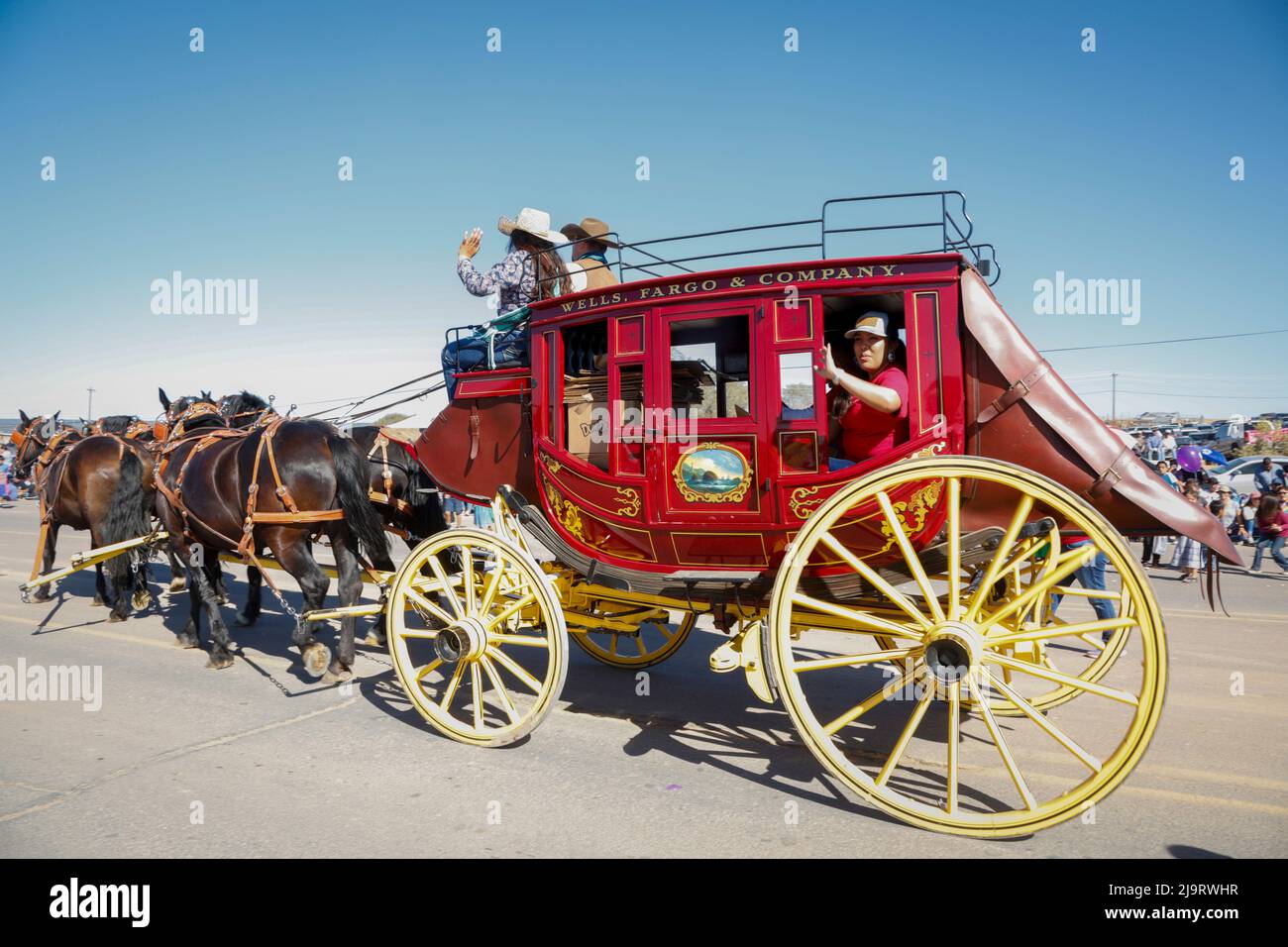 Window Rock, Arizona, USA. Navajo Nation Fair. Wells Fargo stagecoach