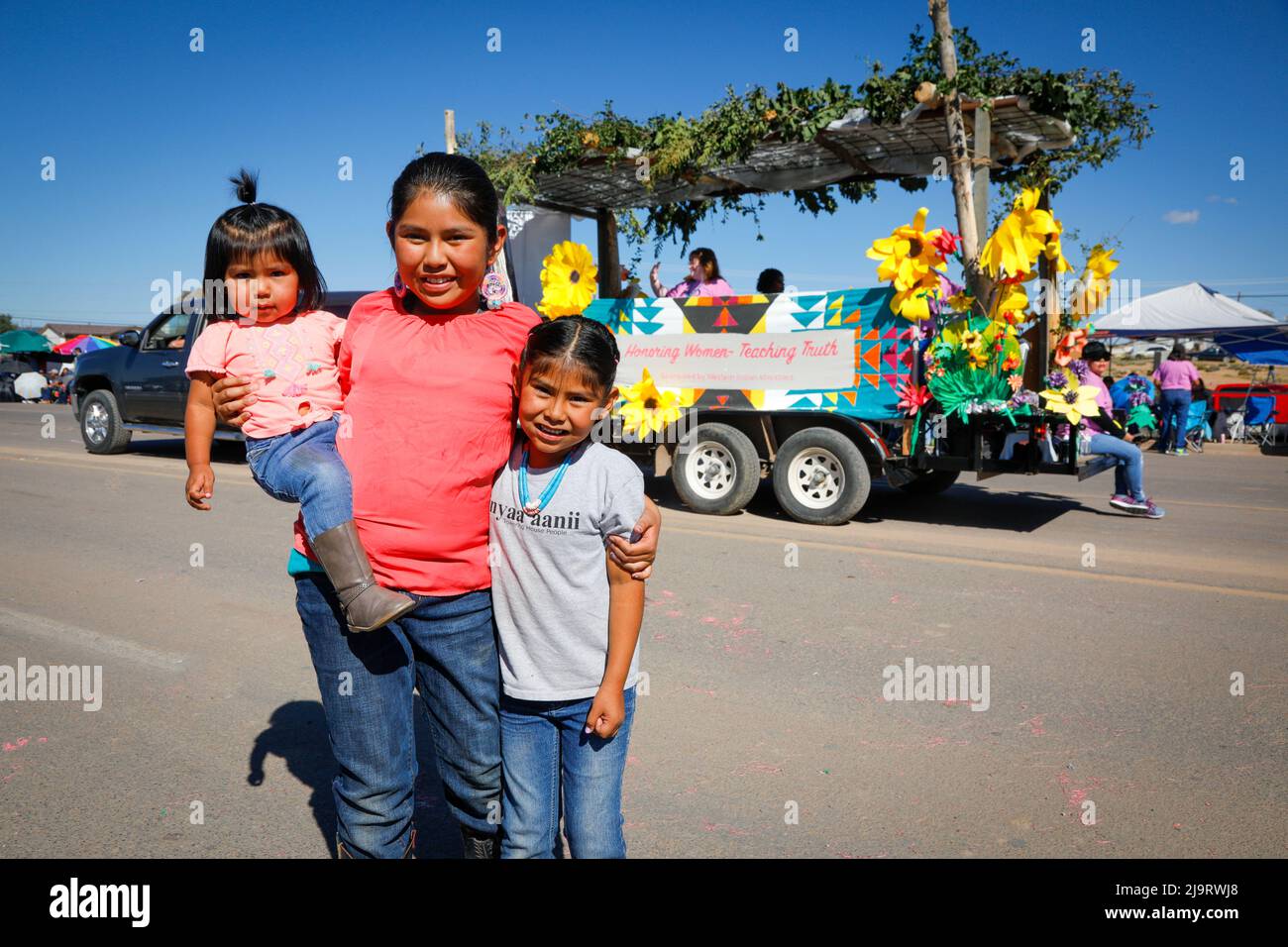 Window Rock, Arizona, USA. Navajo Nation Fair. Children at parade