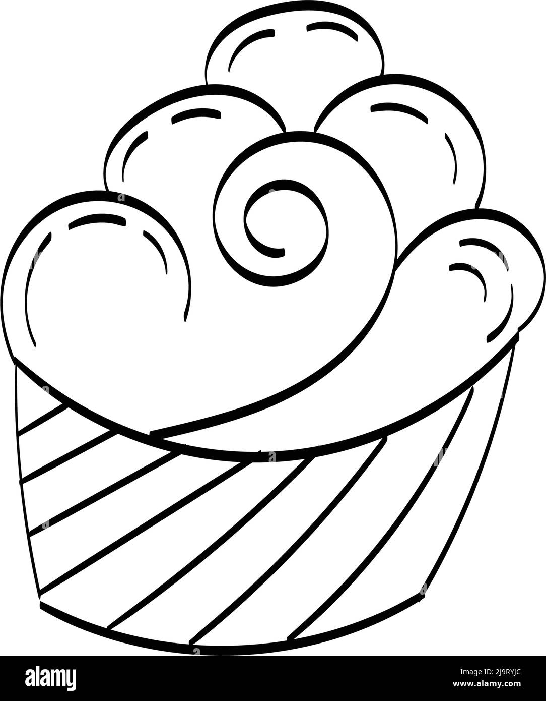 birthday cupcake outline easy to print food coloring page stock vector image art alamy