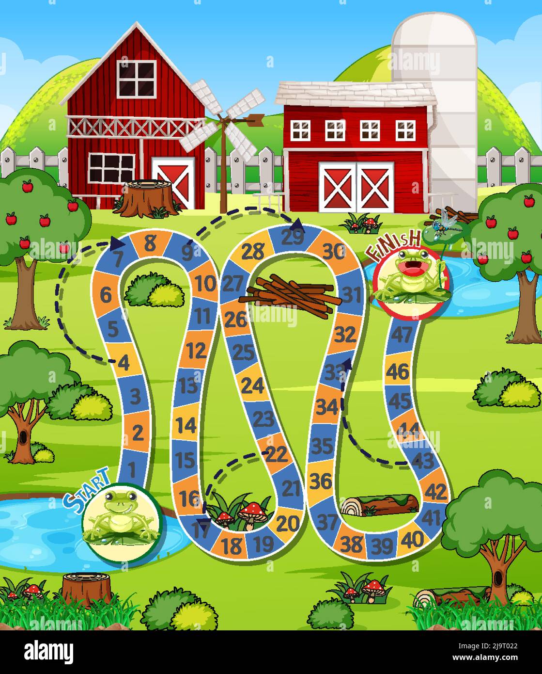 A farm boardgame template illustration Stock Vector Image & Art - Alamy