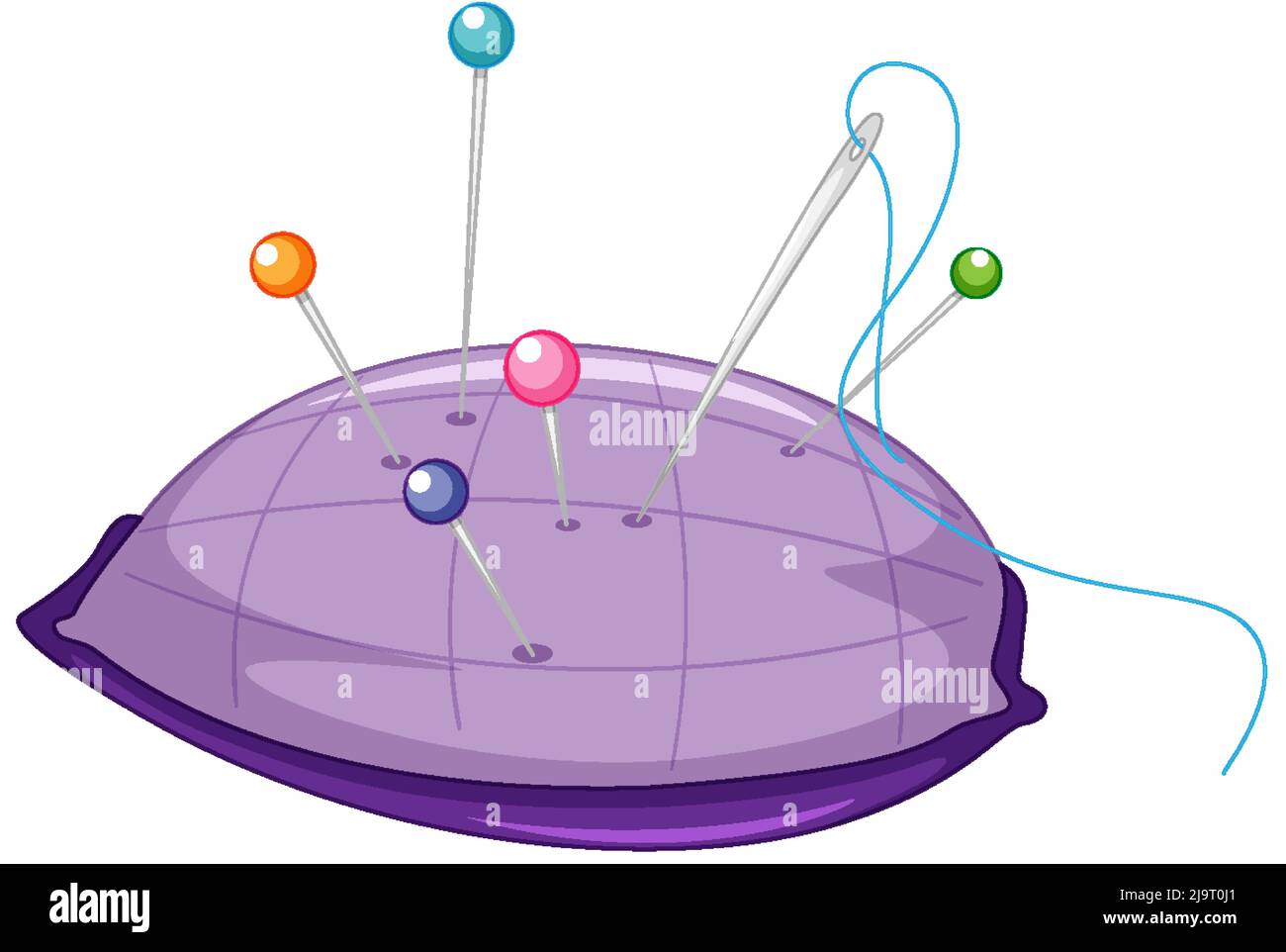 Needle pillow on white background illustration Stock Vector