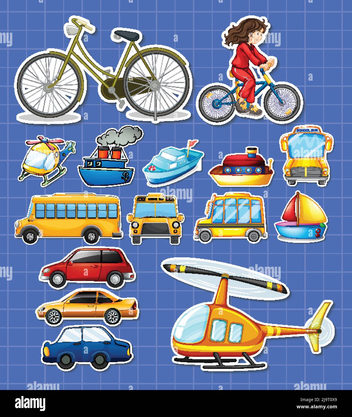 Sticker set of different vehicles illustration Stock Vector Image & Art ...