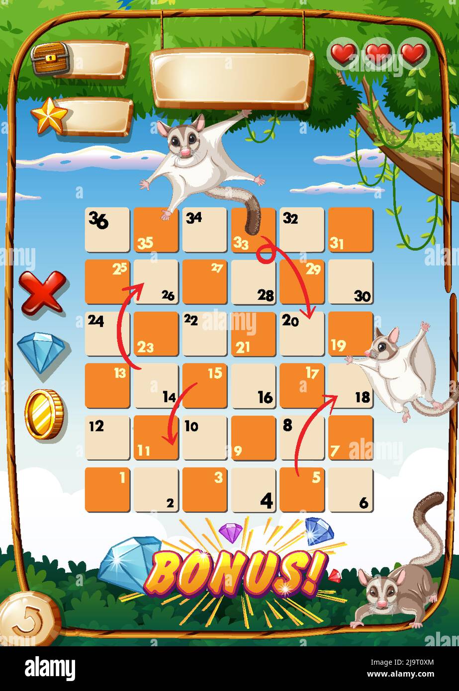 Game design with sugar gliders in background illustration Stock Vector Image & Art Alamy