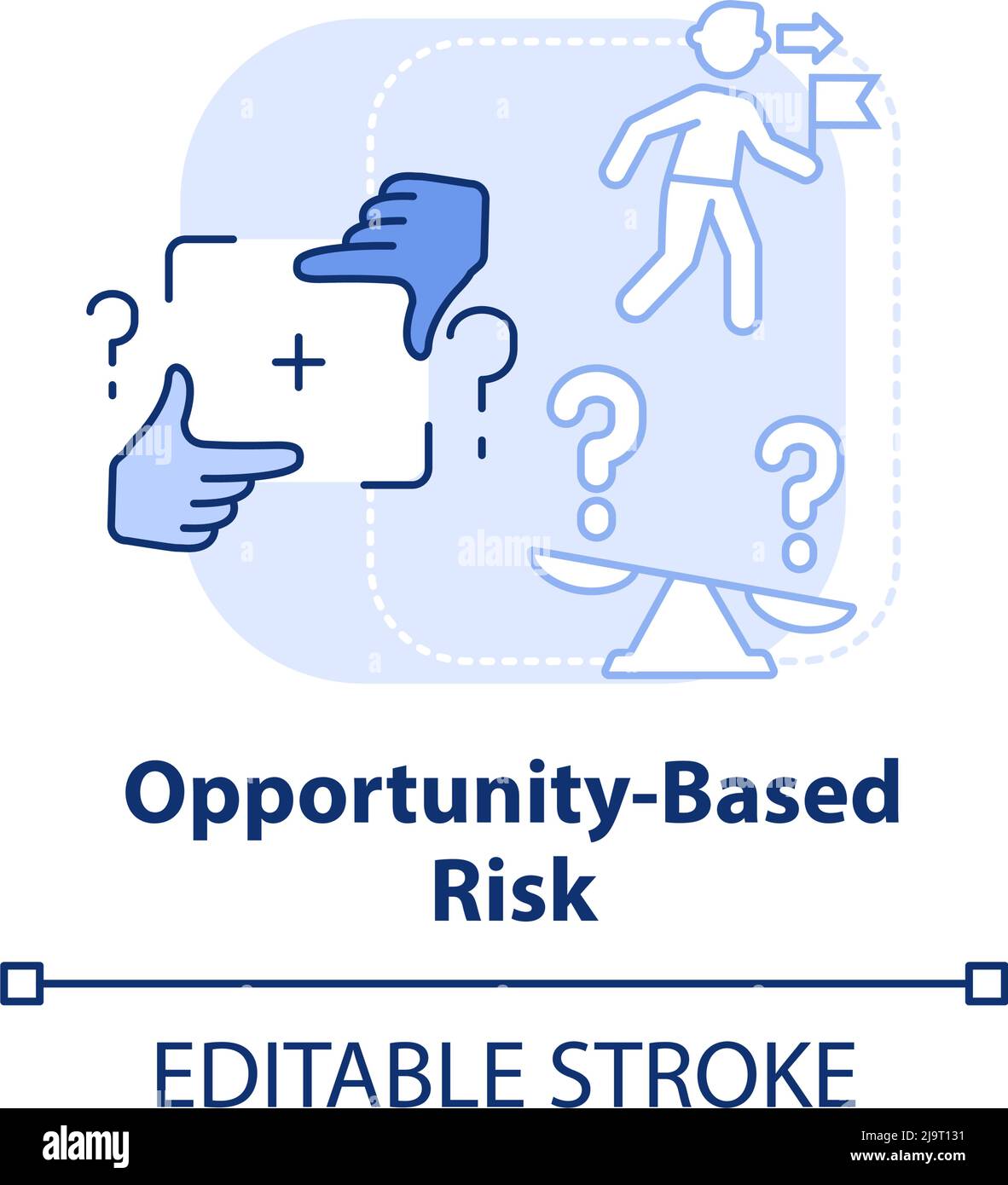 Opportunity-based risk light blue concept icon Stock Vector Image & Art