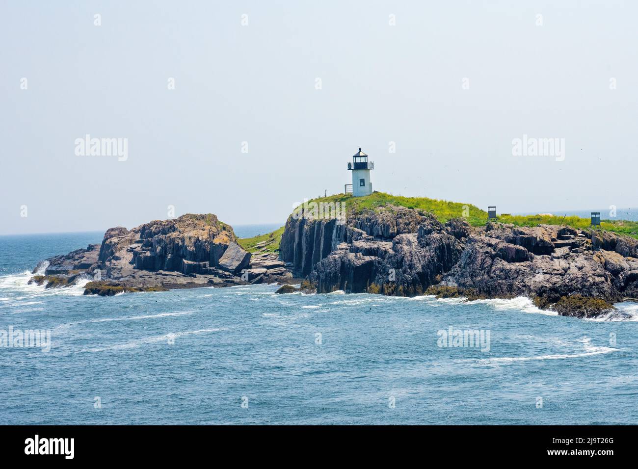 Pond Island Light is a lighthouse at the mouth of the Kennebec River, Maine. Built in 1855. (Editorial Use Only) Stock Photo