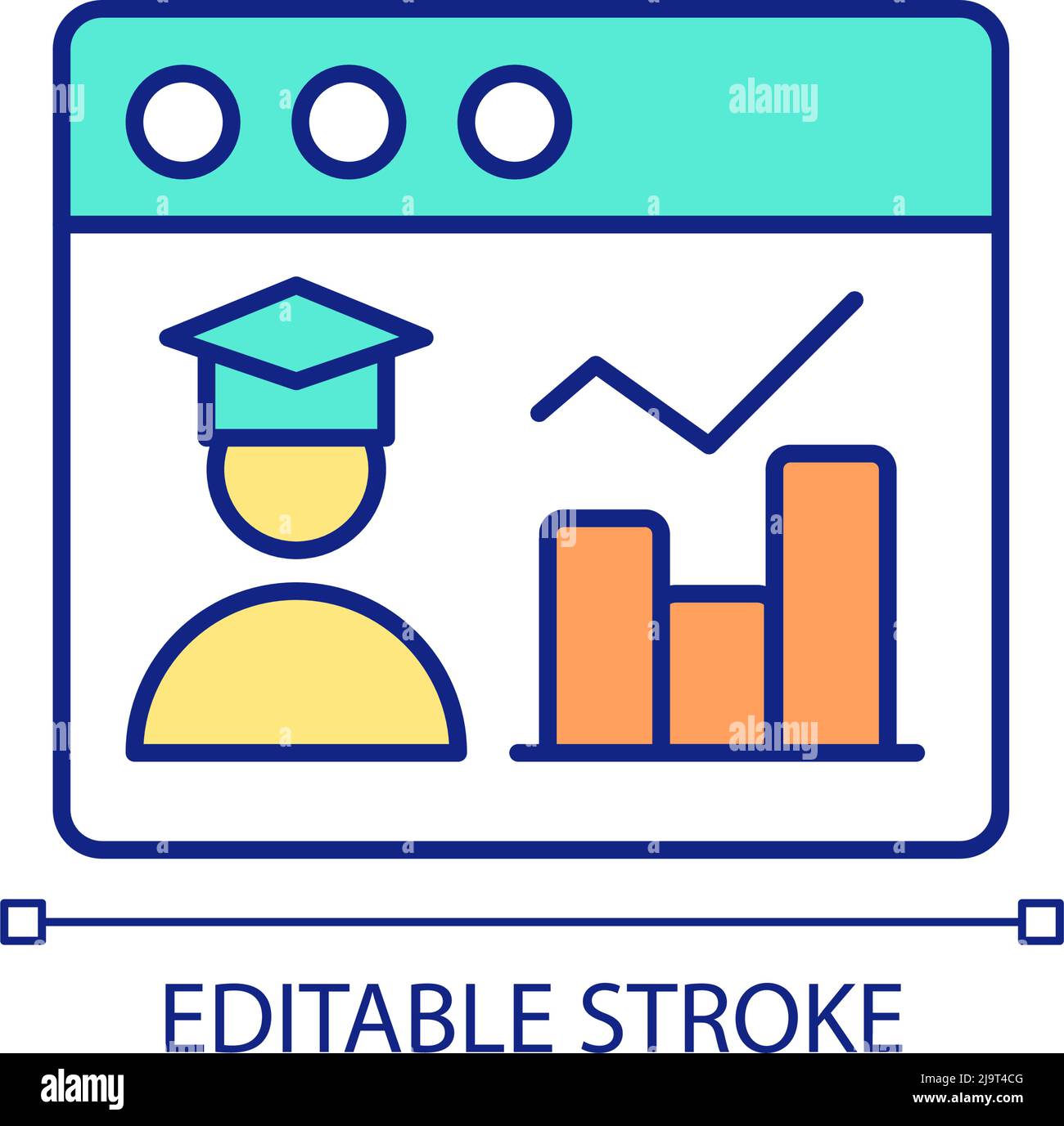 Educational Data Rgb Color Icon Stock Vector Image & Art - Alamy