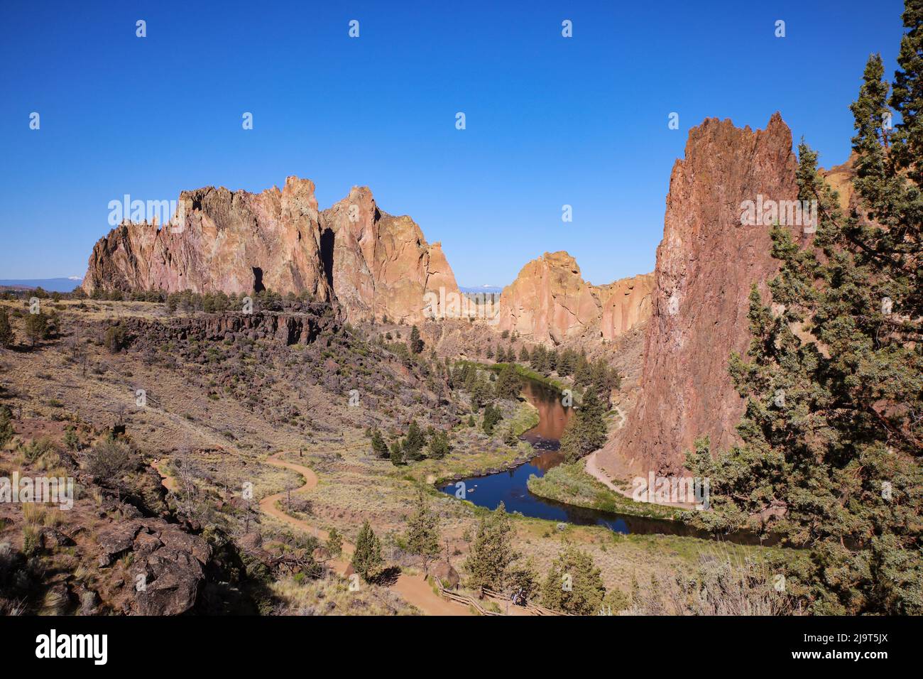 Terrebonne, Oregon, USA. Smith Rock State Park, Crooked River Stock