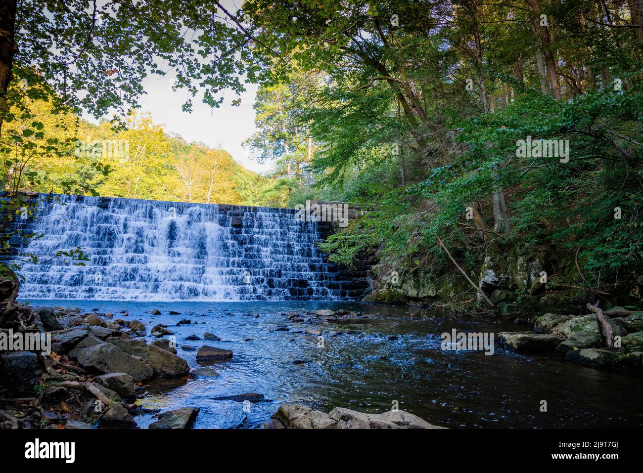 Otter Lake Waterfalls, Blue Ridge Parkway, Smoky Mountains, USA Stock
