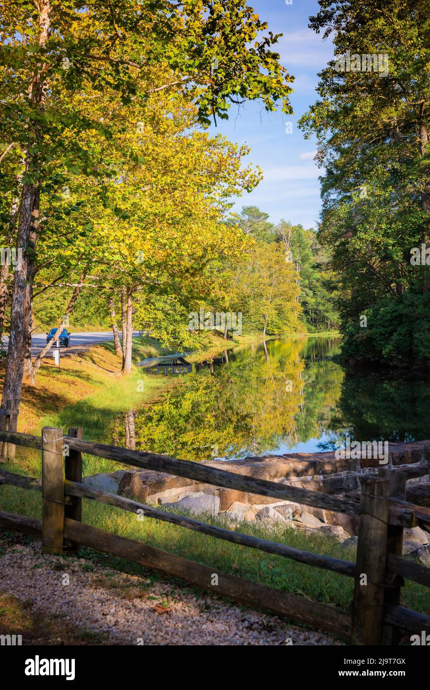 Trail, Otter Lake, Blue Ridge Parkway, Smoky Mountains, USA Stock Photo