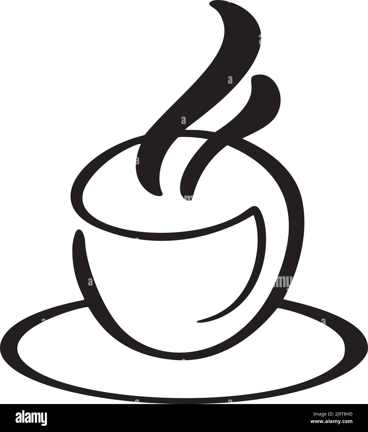 https://c8.alamy.com/comp/2J9T8HD/vector-calligraphy-coffee-or-tea-cup-on-saucer-black-and-white-calligraphic-illustration-hand-drawn-design-for-logo-icon-cafe-menu-textile-2J9T8HD.jpg