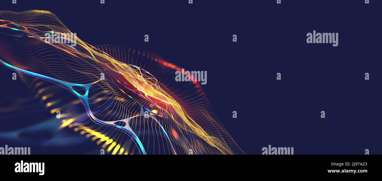 Abstract neural network in big data cyberspace. Digital flow of ...