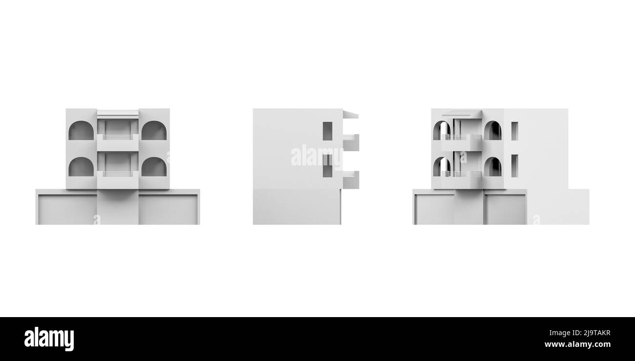 Render Background Copy House mockup on white background - 3D render - copy space Stock Photo ...