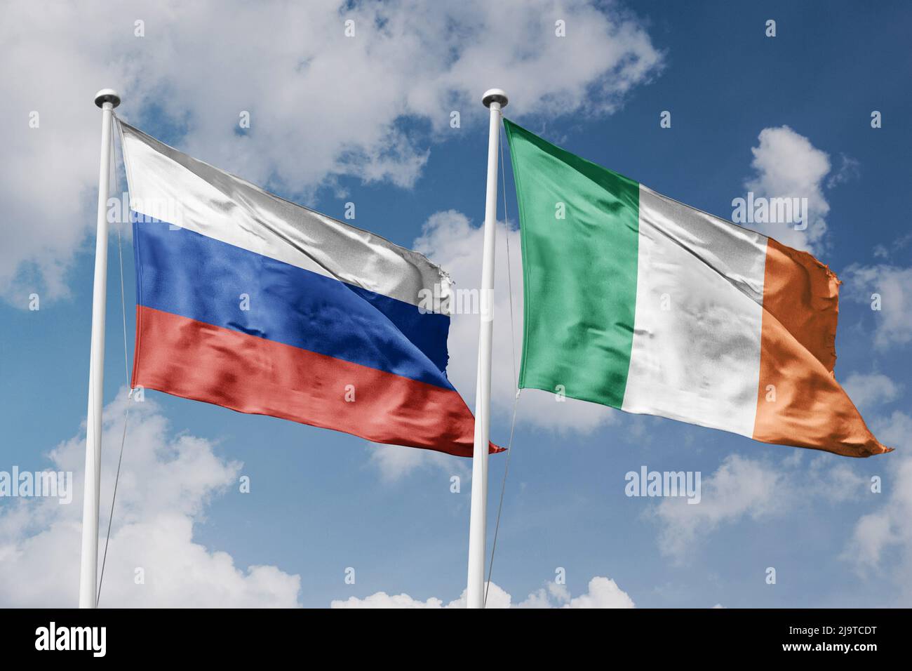 Premium Photo  Ireland flag ball smashing a russian ruble