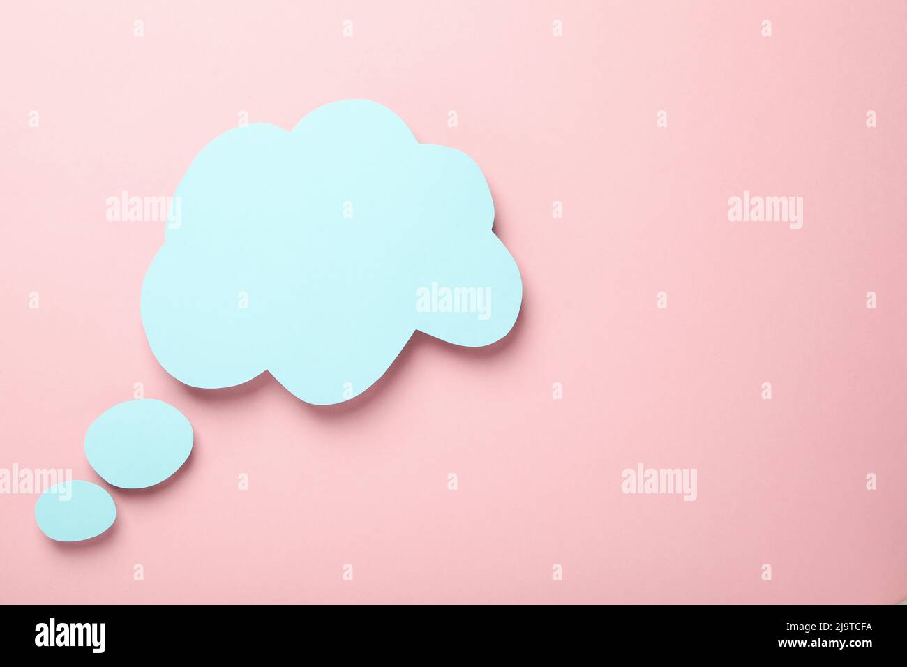 Speech bubble on pink background, space for text Stock Photo