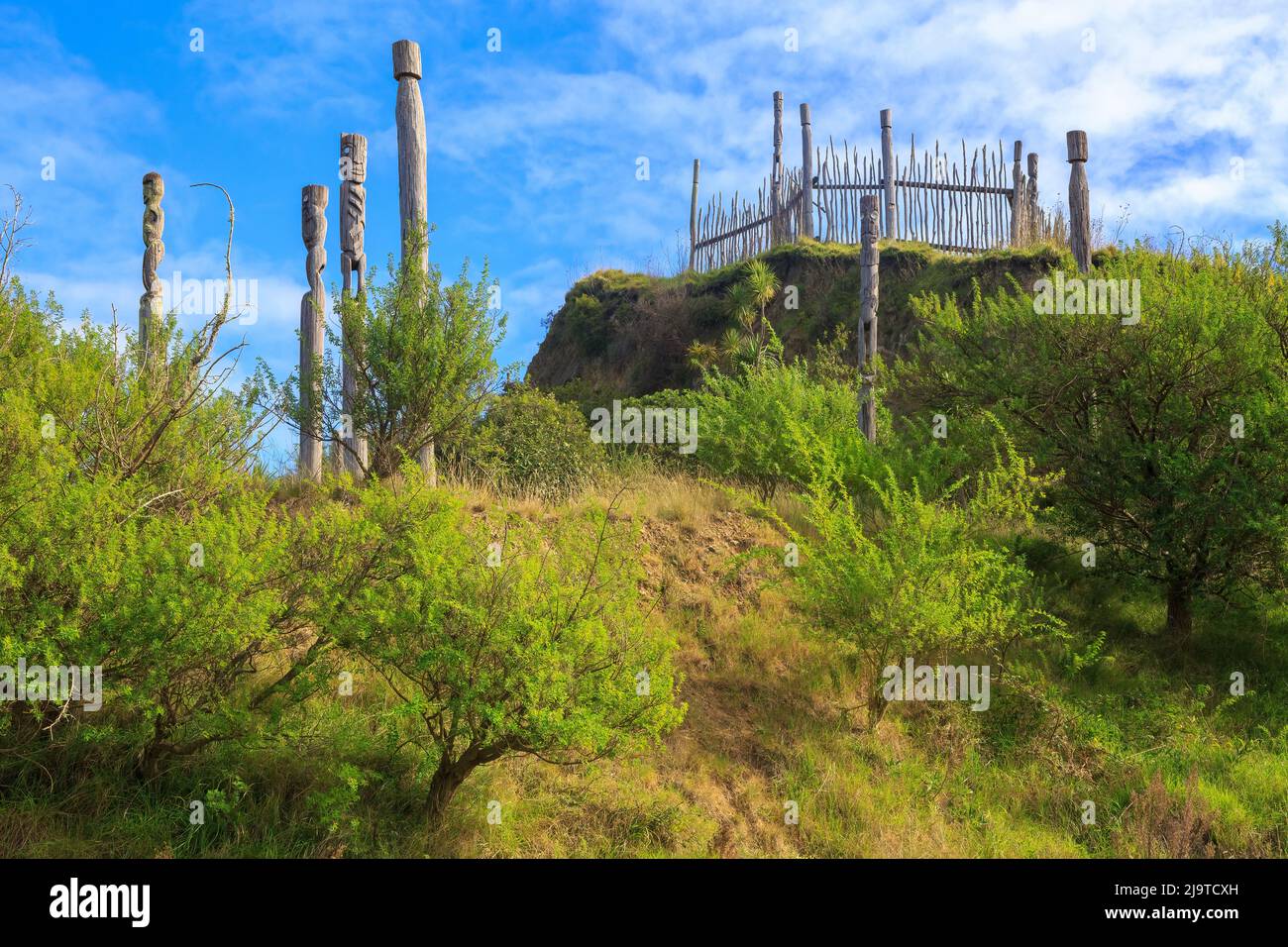 Otatara Pa, a reconstruction of a historic Maori pa (wooden fort) in