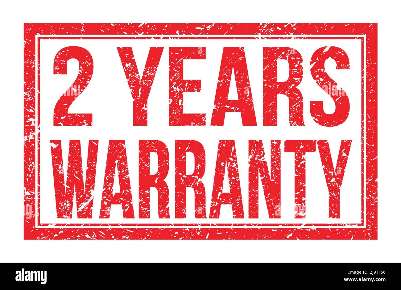 2 YEARS WARRANTY, words written on red rectangle stamp sign Stock Photo ...