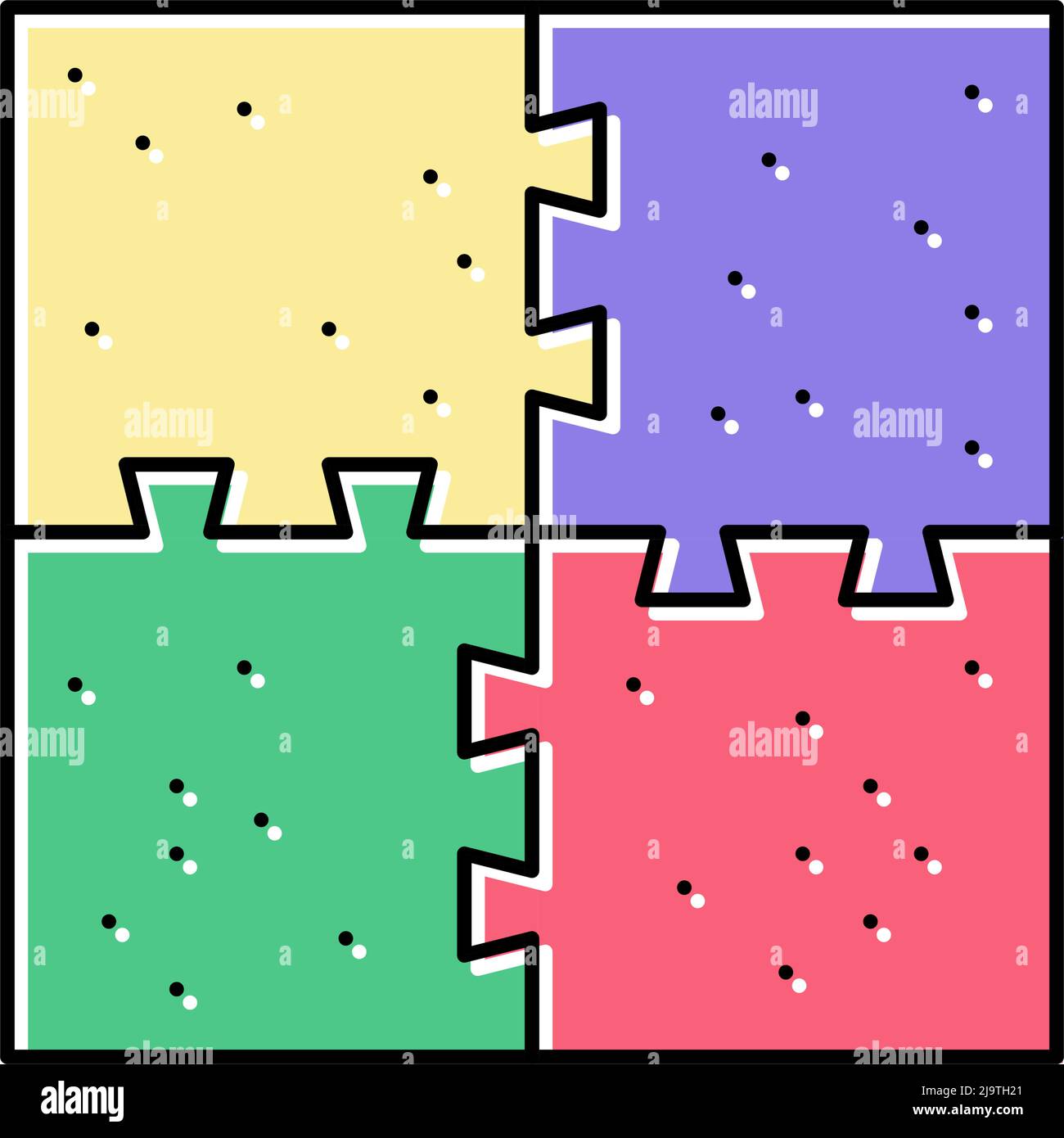 puzzle jigsaw kindergarten color icon vector illustration Stock Vector ...