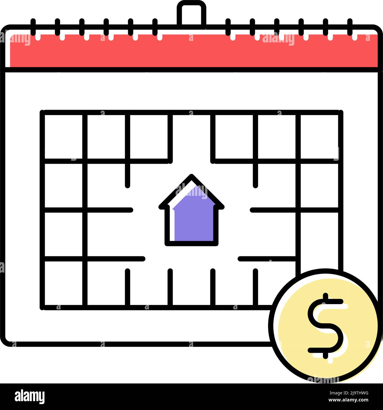 monthly fee color icon vector illustration Stock Vector Image & Art - Alamy