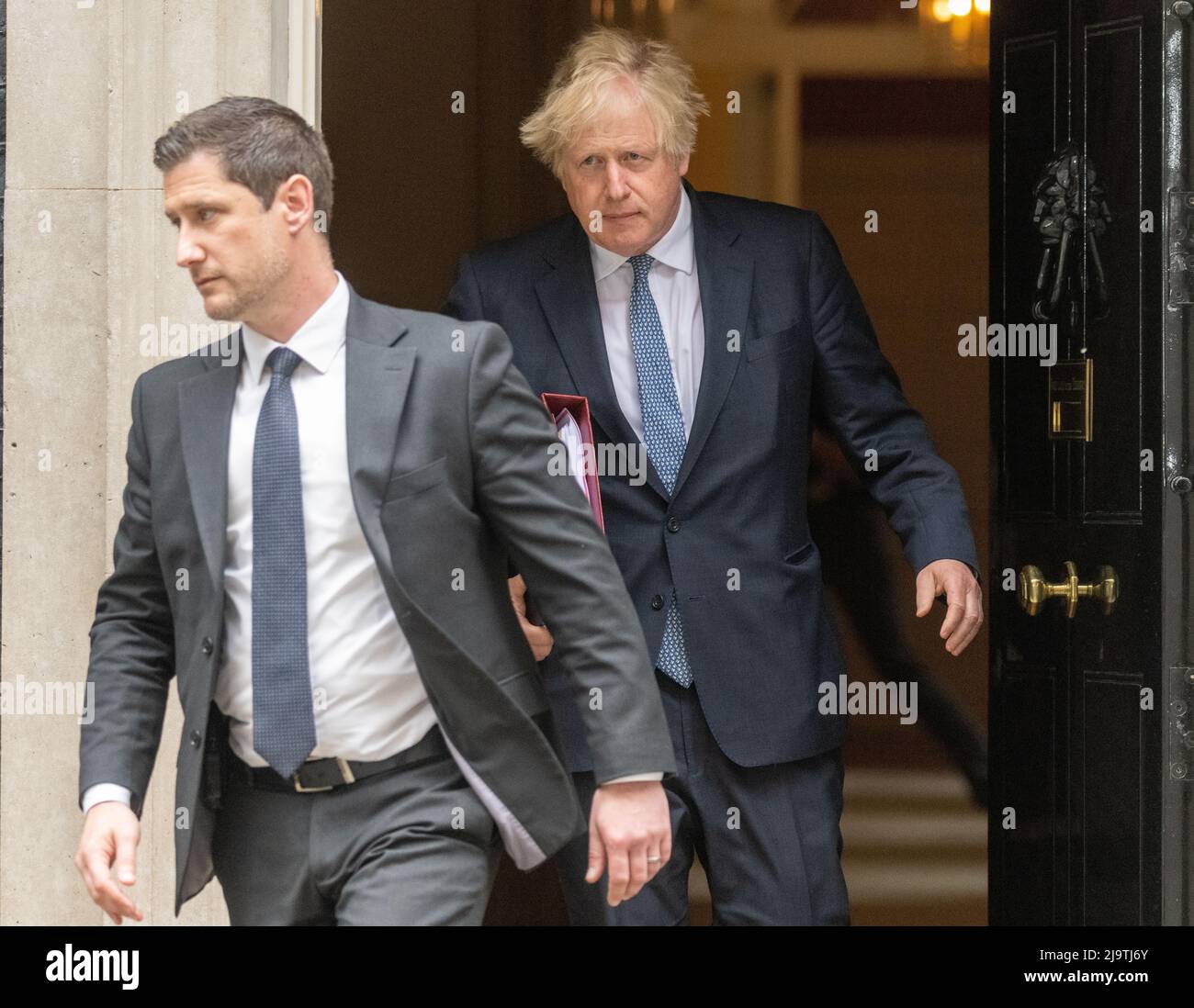 London, UK. 25th May, 2022. Boris Johnson, MP, Prime Minister, leaves 10 Downing Street for PMQ's on the day the Partygate report is published Credit: Ian Davidson/Alamy Live News Stock Photo