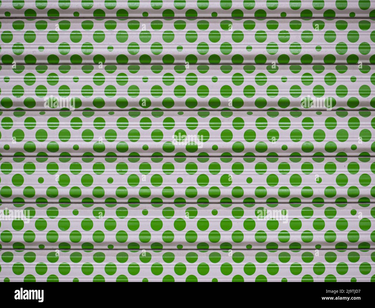 Texture pattern of green ricles on the white waved metal background ...