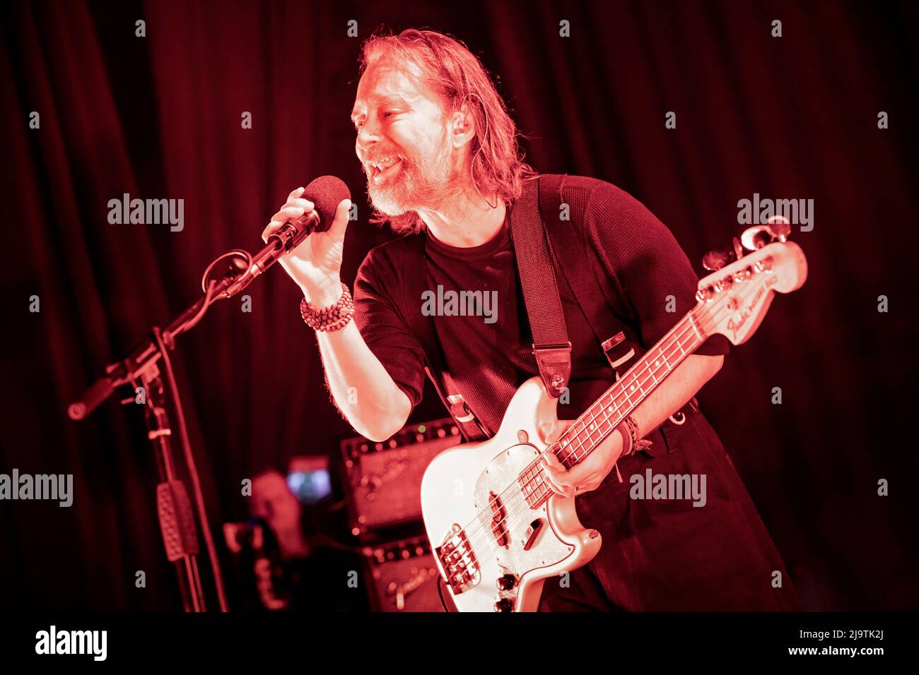 Oslo, Norway. 24th May, 2022. The English rock band The Smile performs a live concert at Sentrum Scene in Oslo. Here singer, songwriter and musician Thom Yorke is seen live on stage. (Photo Credit: Gonzales Photo/Alamy Live News Stock Photo