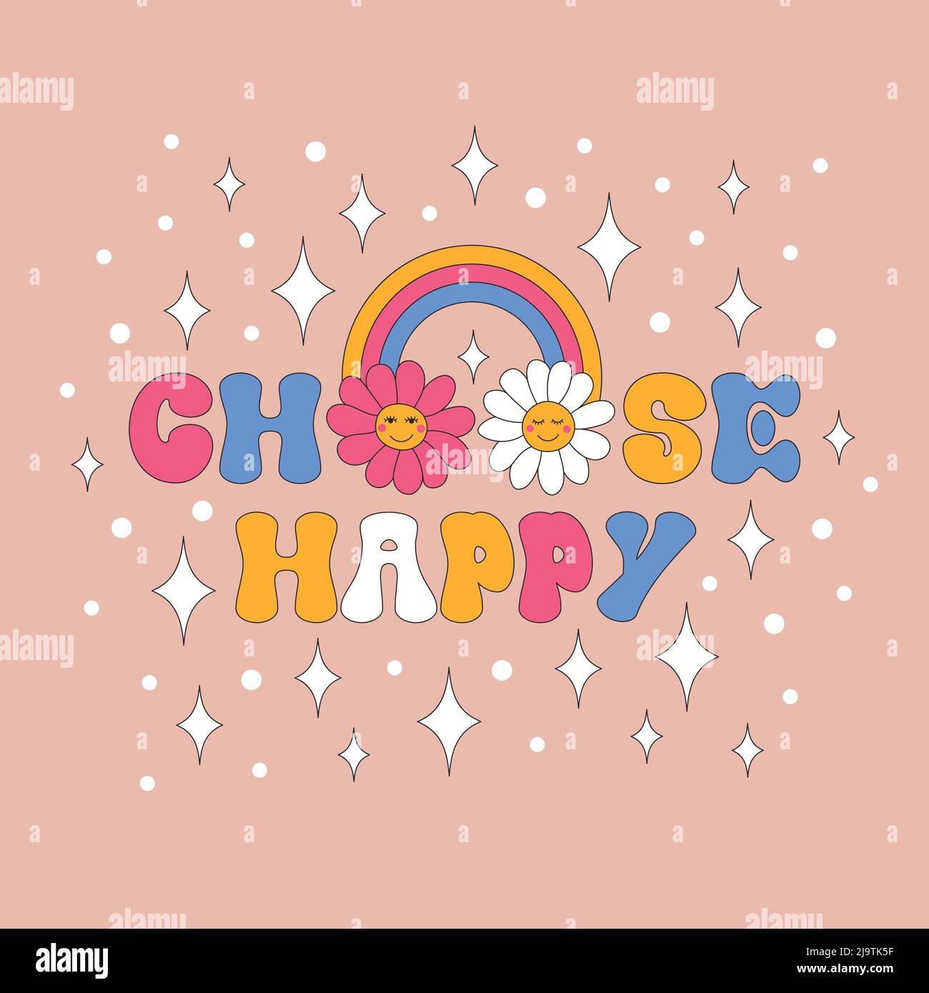 Retro phrase with sparkles and a smile.  Stock Vector