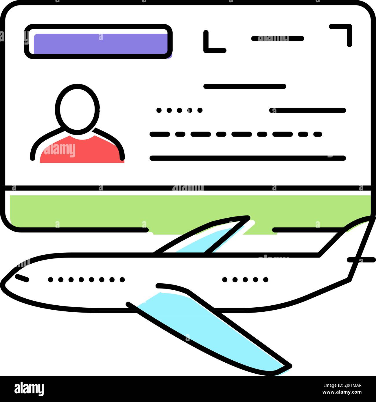 transit visa color icon vector illustration Stock Vector