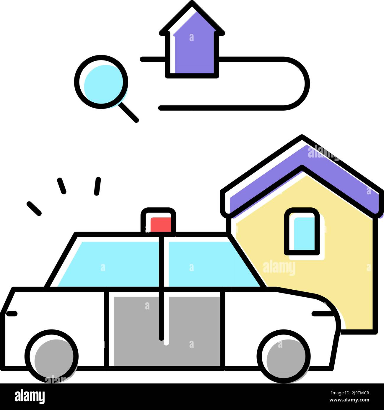 crime in area color icon vector illustration Stock Vector Image & Art ...