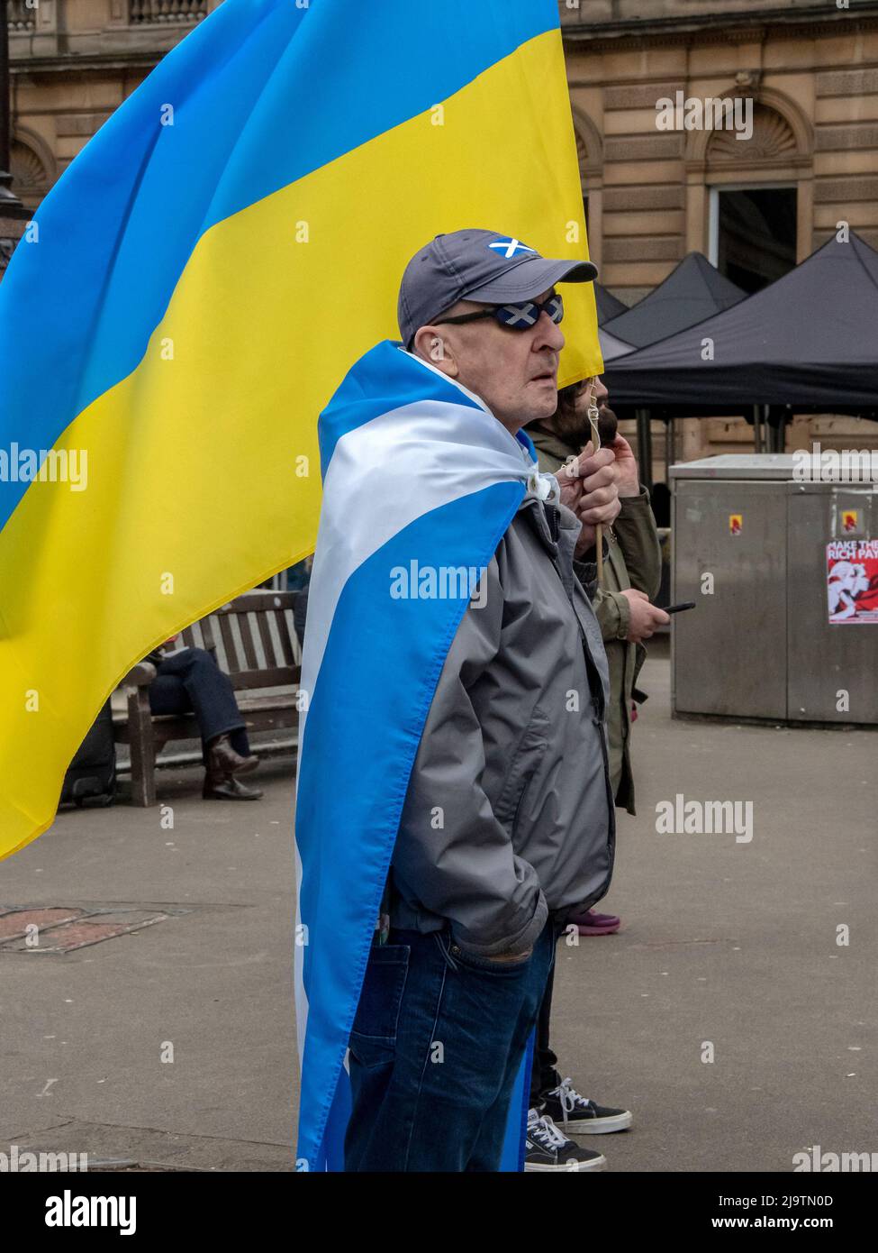 Glasgow, Scotland. UK. May 7th, 2022: A Stop the War in Ukraine protest