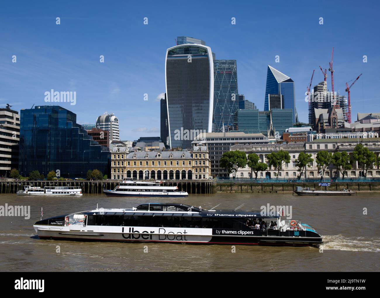 River Thames Iconic Buildings in City of London Stock Photo