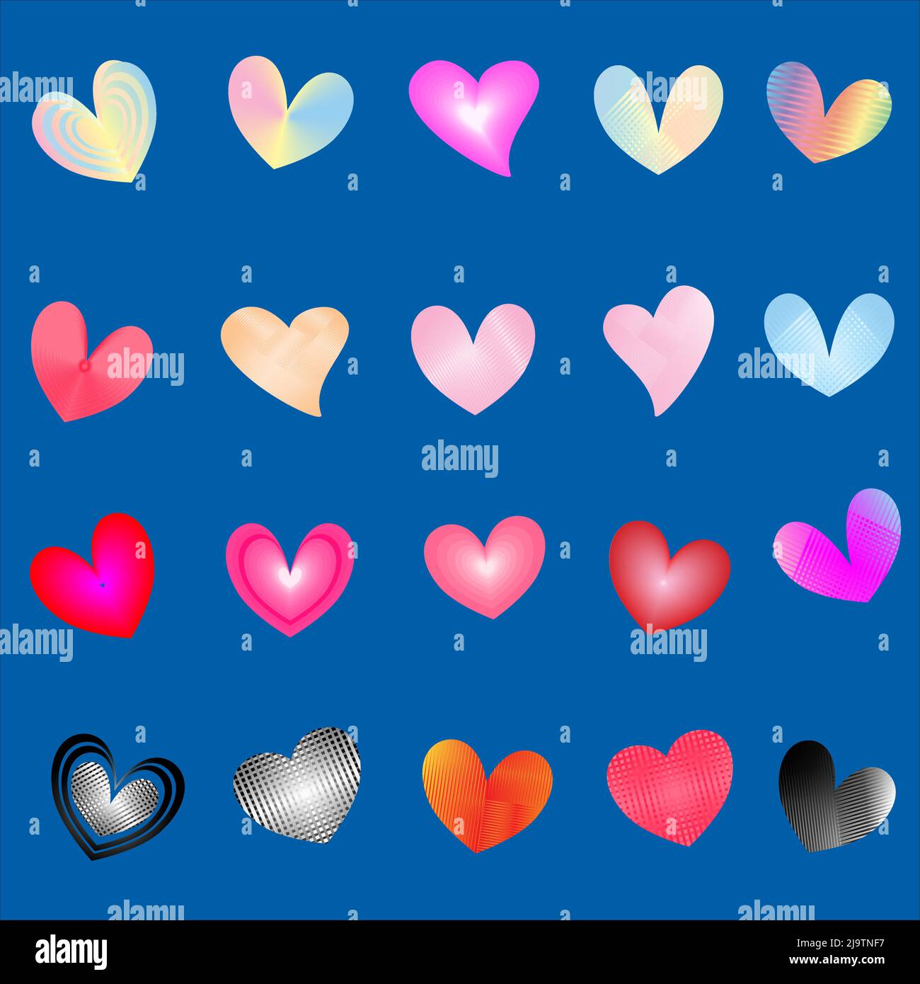 Heart watercolor set for happy valentines day Vector Image