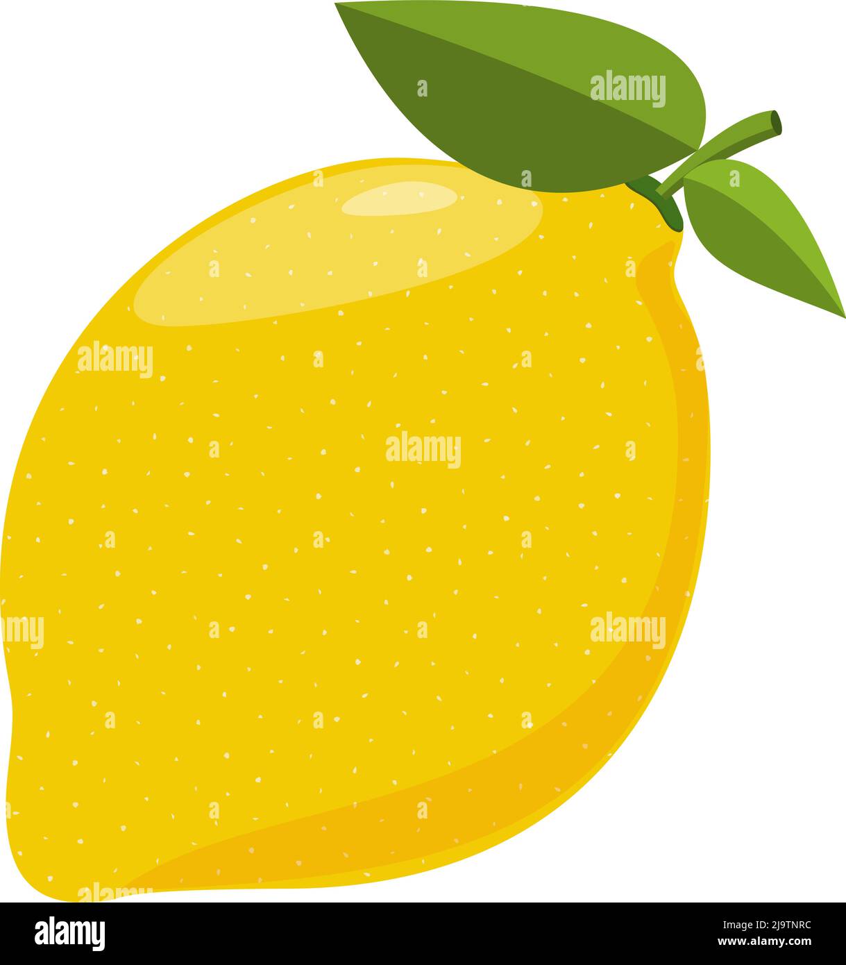 yellow lemon fruit isolated on white background, flat design vector illustration Stock Vector