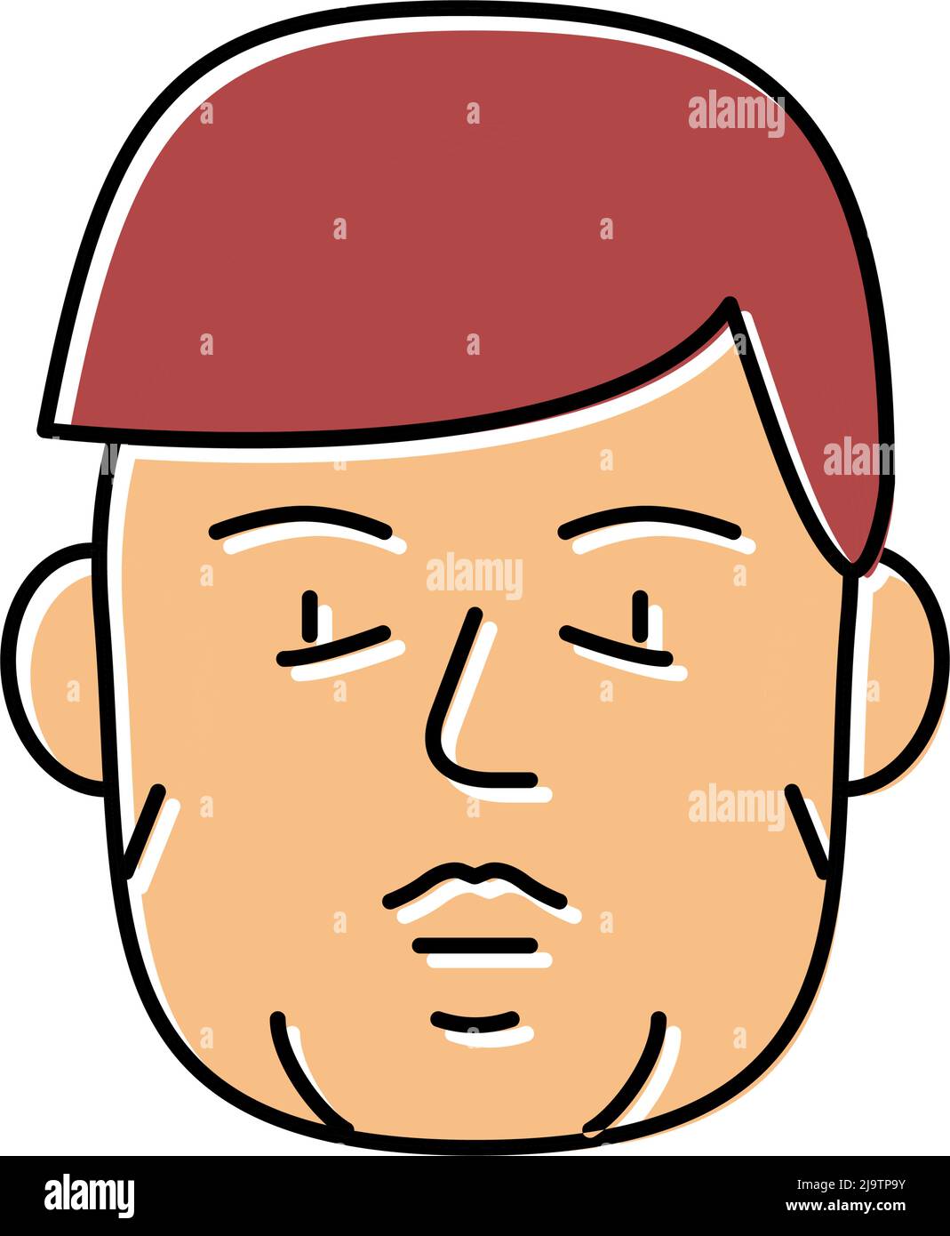 acromegaly endocrinology color icon vector illustration Stock Vector